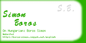 simon boros business card